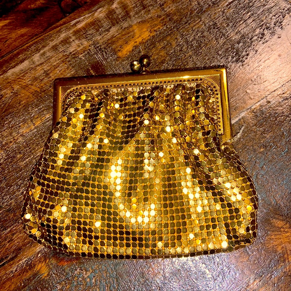 Gold mesh coin purse